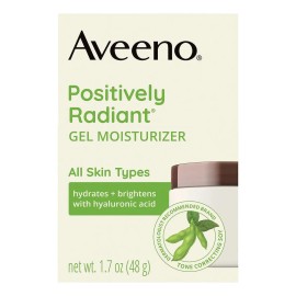 Aveeno Positively Radiant Daily Gel Facial Moisturizer Con Á Crema De Noche Hidratante Intensiva Positively Radiant De Aveeno Con Complejo Total De Soja Y Vitamina B3 Sin Aceite Y No Grasosa