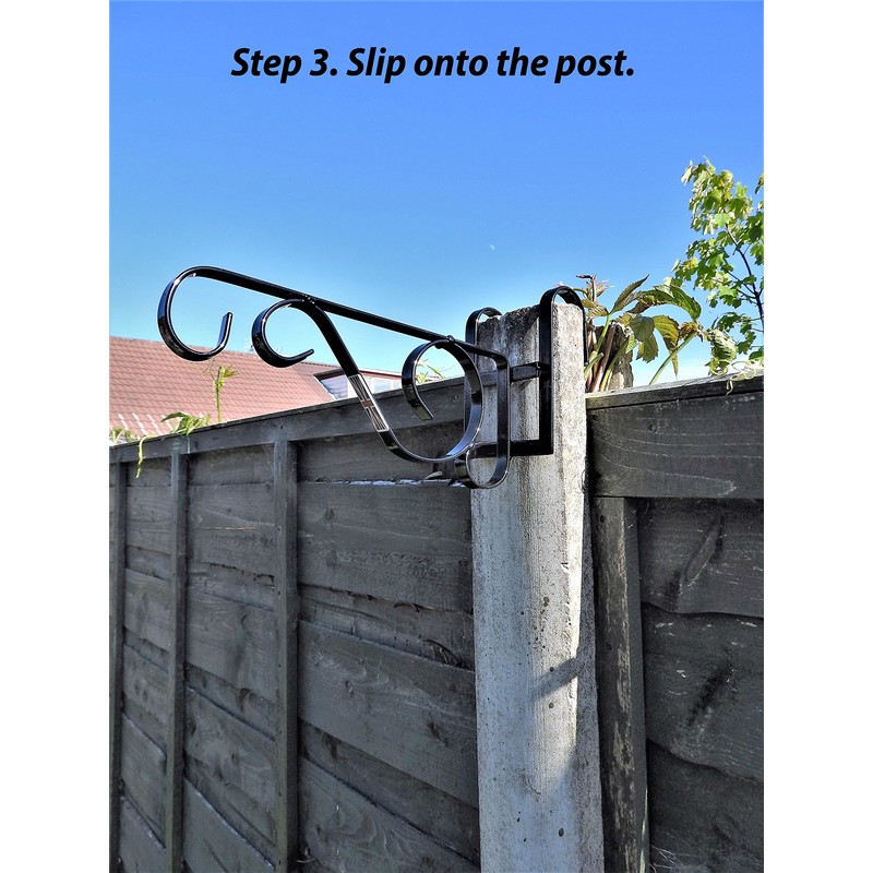 Slimline Concrete Fence Post Bracket Anthracite Grey - Fits 3.5"