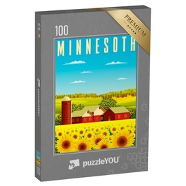 puzzleYOU: Jigsaw Puzzle 100 Pieces Summer in Minnesota - Vintage Motif
