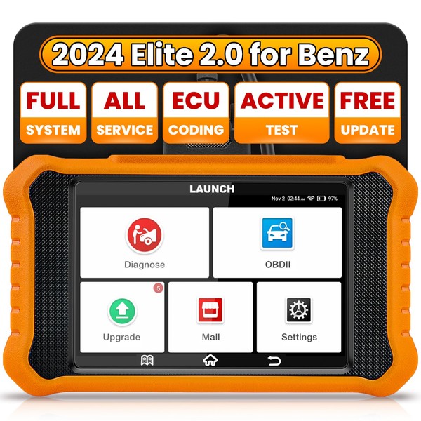 LAUNCH X431 Elite 2.0 Pro Bidirectional OBD2 Scanner Fit for Mercedes-Benz MB Sprinter Maybach,2024 Full System Diagnostic Scan Tool, All Reset Service,ECU Coding,Key programming,Lifetime F-ree Update