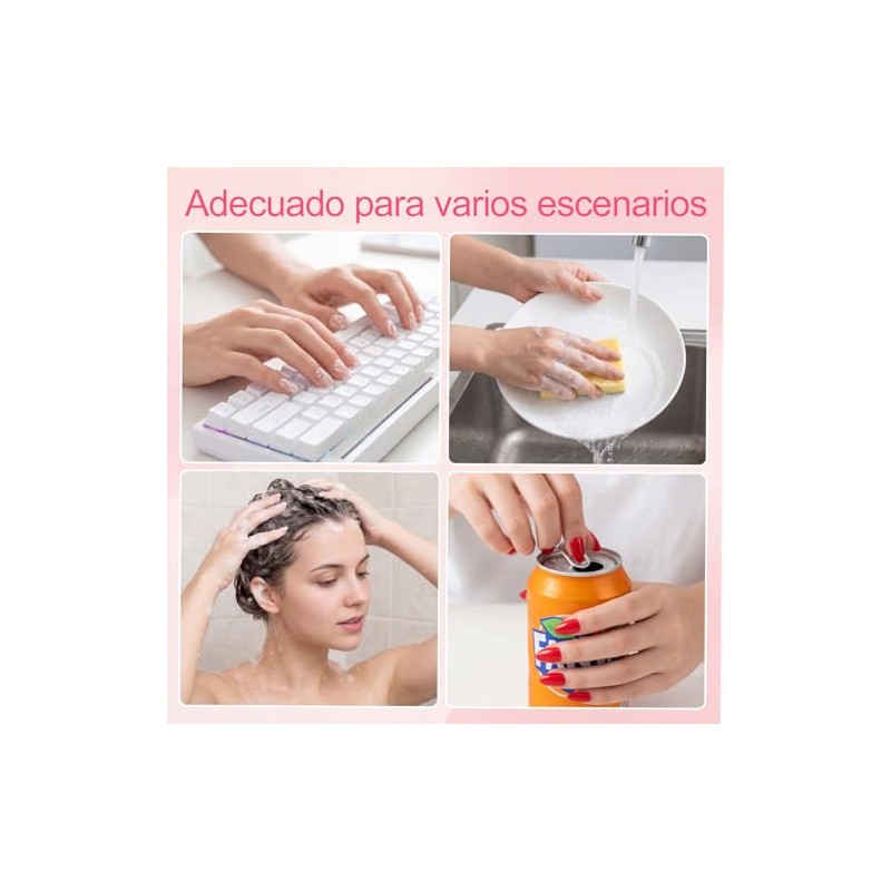 600 Pcs Uñas Postizas Transparentes con Kit 4pzs Manicure y