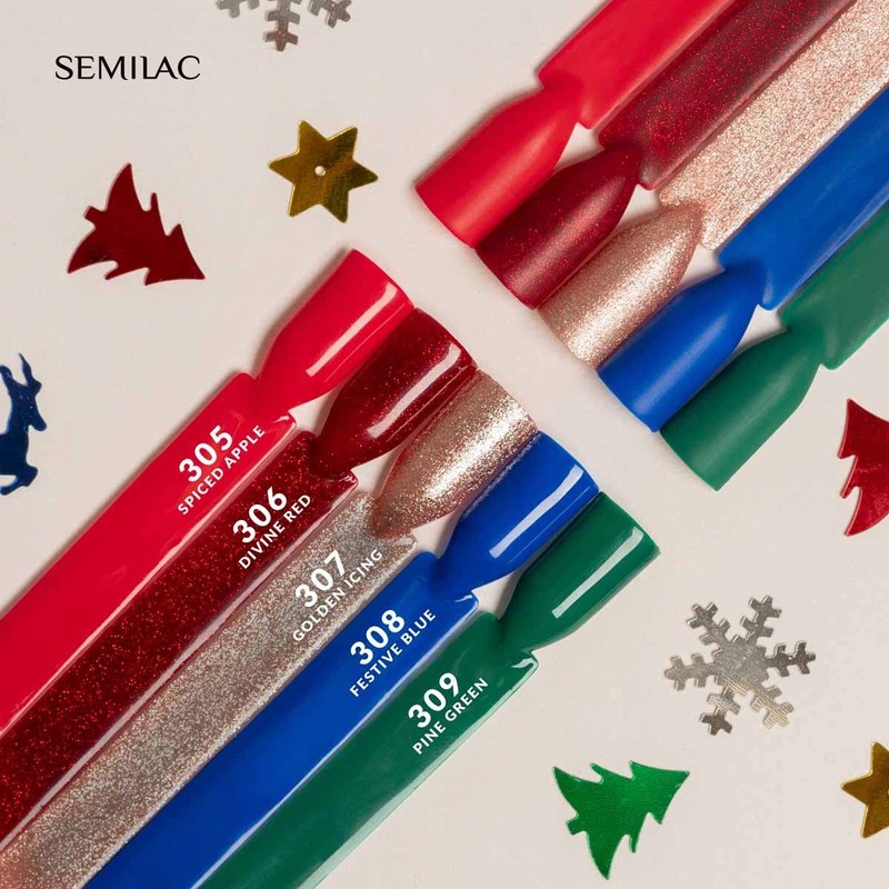 308 Semilac UV Nail Festive Blue 7 ml