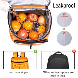 FORICH Soft Cooler Backpack Insulated Waterproof Backpack Cooler Bag Leak Proof Portable Small Cooler Backpacks to Work Lunch Travel Beach Camping Hiking Picnic Fishing Beer for Men Women (Orange)
