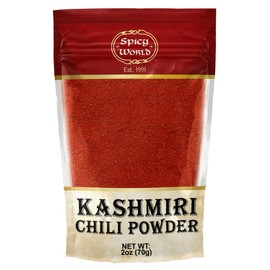 Spicy World Kashmiri Chili Powder 2 Ounce bag | All Natural Low Heat, Red Chili Powder - Red Pepper Powder