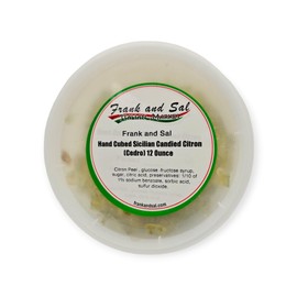 Hand Cubed Sicilian Candied Citron (Cedro) 12 Ounce Container Fresh Never Pre Packaged