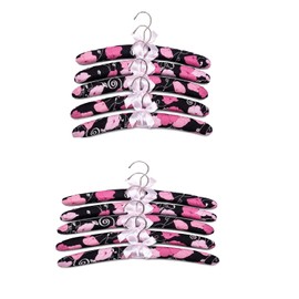 Xiabing 10 Packs Anti-Slip Satin Padded Clothes Hangers with Rotatable Hooks No Shoulder Bump for Women Heavy Sweaters, Coats, Suits (10, Pink)