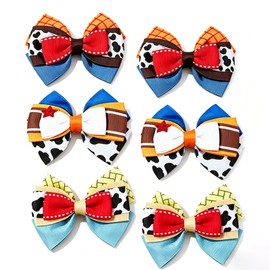 Danyarts 6 Pack Cowboy Hair Bows for Girls, Western Cowgirl Hair Clips