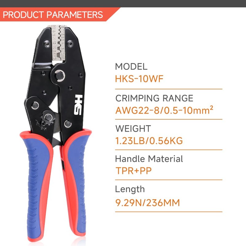 HKS Crimping Tool for Sleeves Ferrule Terminals & Pin Cord