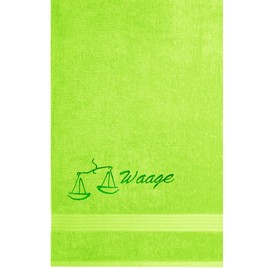 Lashuma Linz Terry Towel with Scales Zodiac Sign Design 70 x 140 cm Apple Green