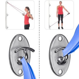 SELEWARE 3 Pack Heavy Duty Stainless Steel Wall Anchors for Resistance Bands – 2000 lbs Load Capacity, Space-Saving Home Gym & Physical Therapy Mounts for Strength Training & Body Weight Straps