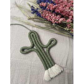 Enia Store Macrame Cactus Wall Hanging Crafts Kit (Olive)