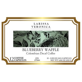 Blueberry Waffle Colombian Decaf Coffee (Single Serve K-Cup Pods) (Gourmet, Naturally Flavored, Whole Coffee Beans) (12 pods, ZIN: 577980) - 3 Pack