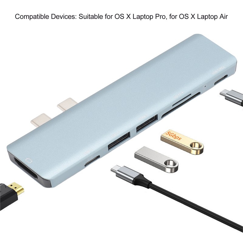 USB C Hub 4K 30Hz HD Output 10Gbps PD 87W