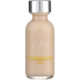 L'Oreal True Match Super Blendable Makeup, Porcelain [W1], 1 oz (Pack of 2)