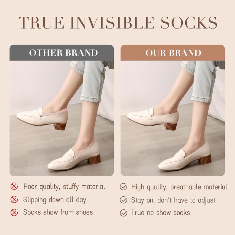 MANZI 5 Pairs Thin No Show Socks Invisible Low Cut