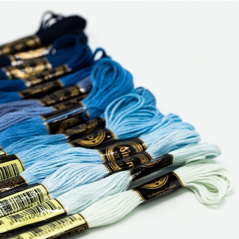Blue Embroidery Threads, Embroidery Threads, Cross Stitch Thread, Blue, 14