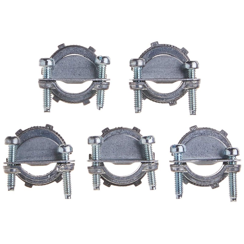 Hubbell-Raco 2711B5 Connector, Squeeze, NMSC Cable, 1/2-Inch, Zinc, 5-Pack