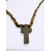 Two-Sided Christian Orthodox Greek Religious Rozary Necklace with Wood Cross