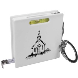 Azeeda 'Small Chapel' Keyring Tape Measure/Spirit Level Tool (KM00038386)