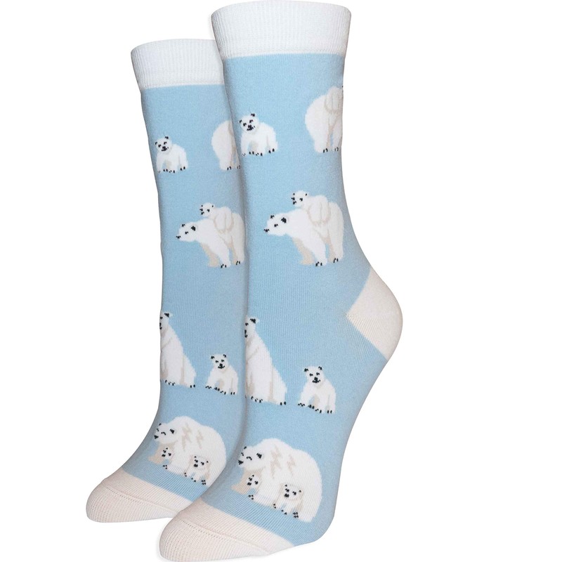 Women's Premium Comfort Animal Socks (Polar Bear Socks Blue)