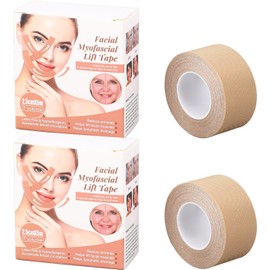 2 Cajas Cintas de Estiramiento Facial Eliminación de Arrugas, Cintas Faciales Antiarrugas, Estiramiento Facial en Línea V, Aspecto Juvenil, para Cinta de Levantamiento Miofascial