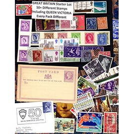 Great Britain starter lot. A great start with 50 different including Queen Victoria.