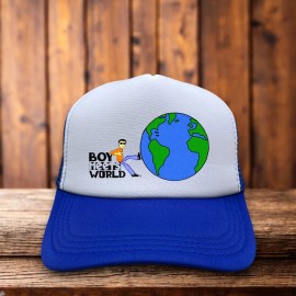 RetroRoots Boy Meets World Mens Trucker Hat Blue Snapback 90s Teen Sitcom TGIF Baseball Cap