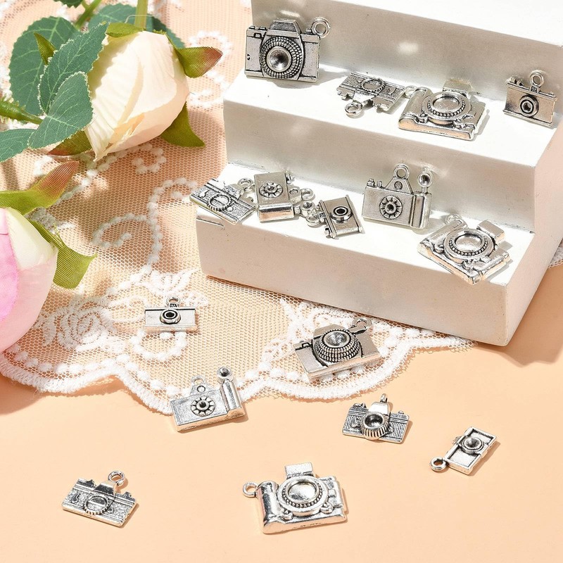 UR URLIFEHALL 70 Pcs 7 Styles Tibetan Antique Silver Camera