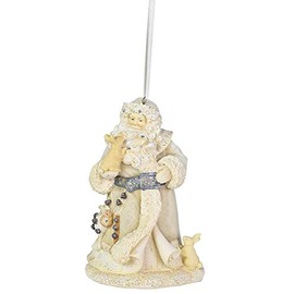 Enesco Heart of Christmas Woodland Santa Forest Friends Hanging Ornament, 4.41 Inch, Multicolor
