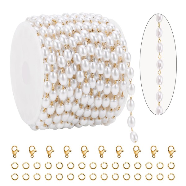 KYUNHOO Dainty Rosary Beaded Chains for Jewelry Making 5 Meters