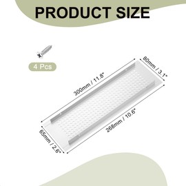 PATIKIL 12 x 3 Inch Door Air Vent Cover, Aluminum Grille Ventilation Cover Louvered Diamond Hole with Mounting Screws for Cabinet Wardrobe Door, Silver