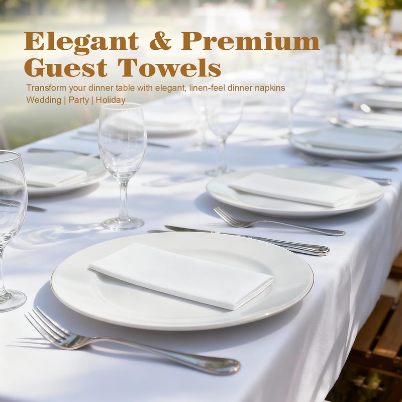 GINKGO 200 Pack Disposable Linen-Feel Guest Hand Towels