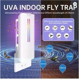 Burlan Flying Insect Trap Plug in Mosquito Bug Zapper with 5 Sticky Glue Board Refills