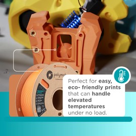 Polymaker HT-PLA Filament 1.75mm Orange, High Temp PLA for 3D Printing, Heat Stable Up to 150°C, Easy to Print, Works with Most FDM Printers, 1kg Spool