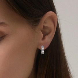 Silver Paw Print Hoop Earrings - Sterling Silver Hypoallergenic Cubic Zirconia Cute Animal Paw Print Hoop Earrings Dainty Round Earring for Sensitive Ears for Women