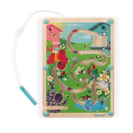 Janod - Labirinto Magnetico con Biglie in Legno - Sviluppo della Motricità Fine e della Concentrazione - Formato: 18 X 25 Cm - Certificato FSC - A Partire dai 2 Anni in Su, J05310