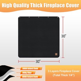 Magnet Fireplace Cover, Fireplace Draft Blocker, Fireproof Fireplace Blanket for Heat Loss, Fireplace Flue Blocker, Fireplace Cold Air Blocker(39" W x 32" H)