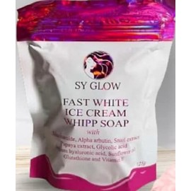 SY GLOW Fast White Ice Cream Whipp Soap with Vitamin E, 125g
