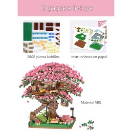 Bloques de Construcción de Flor de Cerezo 2008 Piezas, Juego de Bloques de Bonsái, Mini Bloques de Árbol Artificial Decoración Hogar y Oficina, Idea Regalo para Mujere y Hombre, Juguete para 8+ Años