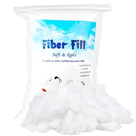 200g Polyester Fill, Premium Polyester Fiberfill, Recycled Polyester Fiber, High Resilience Stuffing Fluff Fiberfill for Pillow Filling, Christmas Dolls DIY, and Home Decors Projects