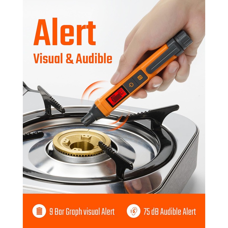 PT205 Natural Gas Detector with Audible & Visual Alarm, Gas
