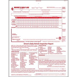 2-in-1 Driver Daily Log Book 5-pk. with Detailed Driver Vehicle Inspection Report & Simplified Recap - Book Format, 2-Ply Carbonless, 8.5" x 11", 31 Sets of Forms Per Book - J. J. Keller & Associates