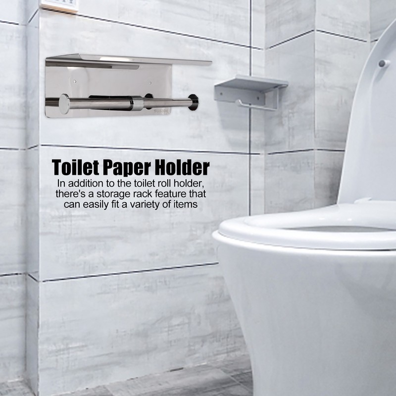 Toilet Paper Holder Dual End Wall Mounted Toilet Roll Holder