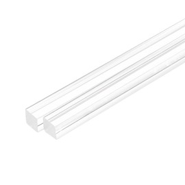 MECCANIXITY 2pcs Acrylic Square Rods 1/2" x 10" Clear Acrylic Dowel Rods Sticks Acrylic Plastic Sticks Strip for DIY Crafts Lighting Gardening Decorations - 12mm x 250mm