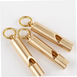 Kisangel 2sets Whistle Keychain Pendant Vintage Brass Survival Whistle for Outdoor Sports 3pcs*2