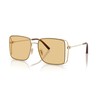 COACH Women's HC7174D Square Sunglasses, Shiny Light Gold/Yellow Solid, 59