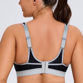 AGONVIN Women's High Impact Support Wirefree Bounce Control Plus Size Workout Sports Bra Black 32F