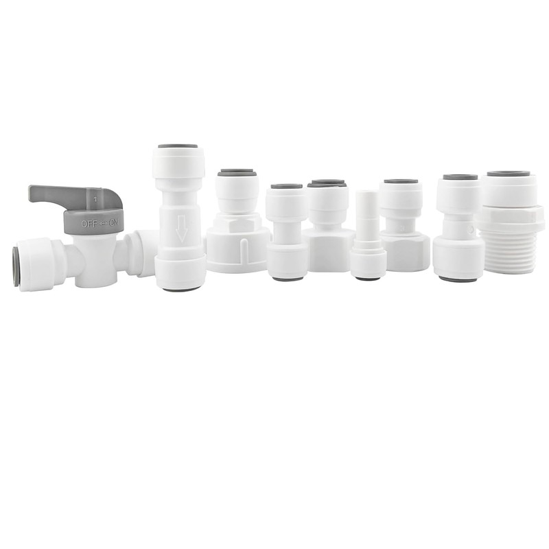 Qrity 1 Piece RO Water Filter Fitting, 3/8" Inline Check