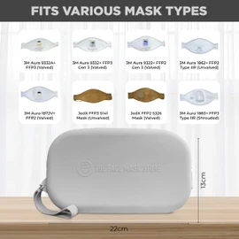 The Adventure Mask Flat Fold Face Mask Respirator Storage Bag, Anti Dust Safety Mask Bag, Reusable Dust Mask Storage, Travel Mask Bag, Grey