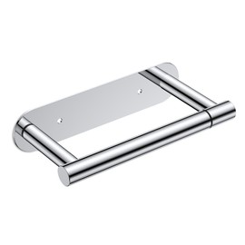 FORIOUS Toilet Paper Holder, Adhesive or Screw Wall Mount Pivoting Tissue Roll Holder for Bathroom, Stainless Steel Rust Proof Self Adhesive Toilet Paper Roll Holder no Drilling, Polished Chrome